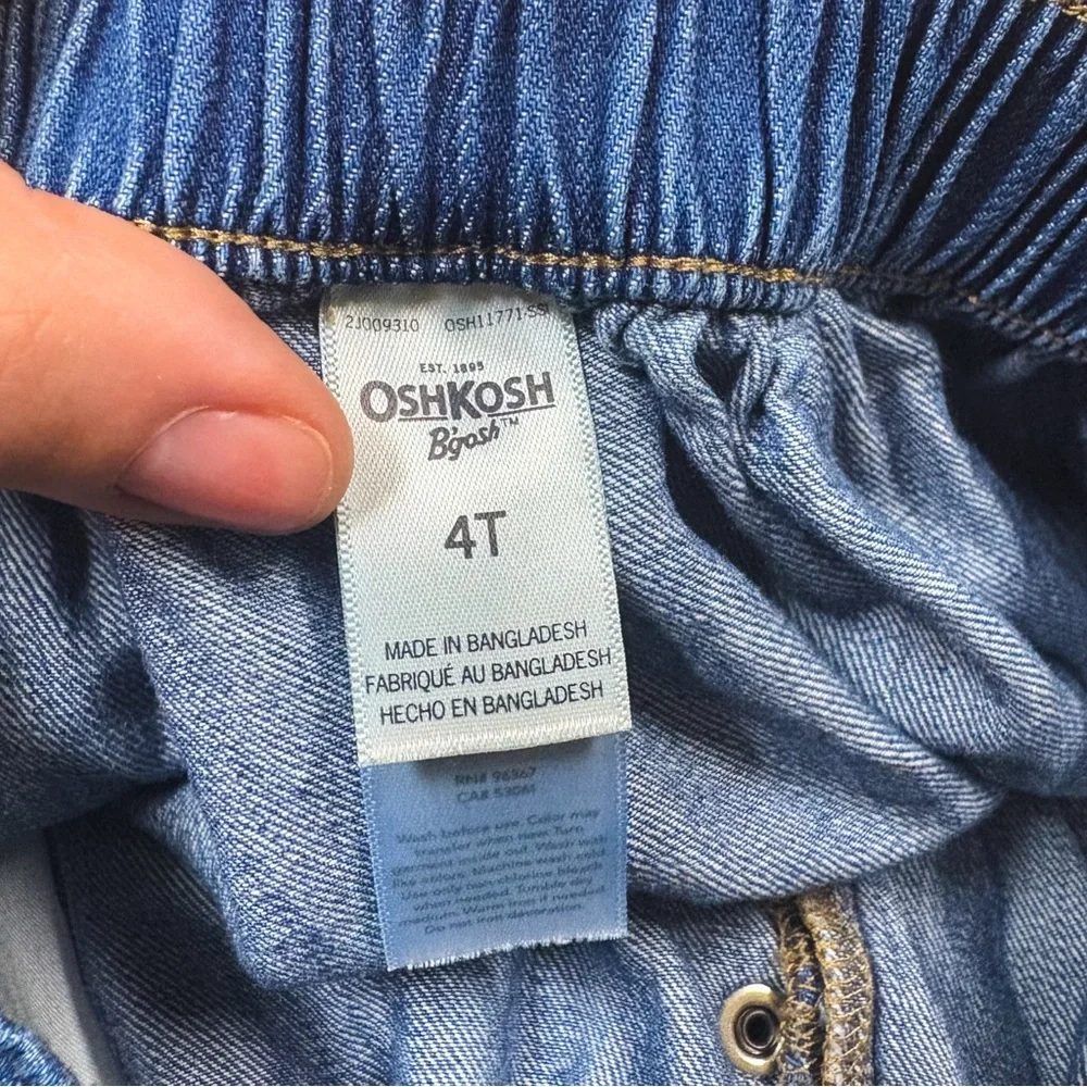 Oshkosh Blue Faux Denim Chambray Pull-on Button Detail Skirt Toddler Girls 4T